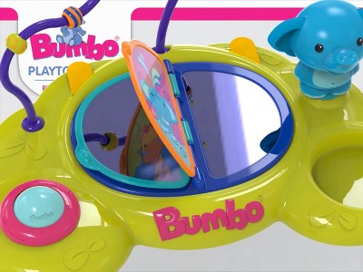 Bumbo seat with outlet tray target