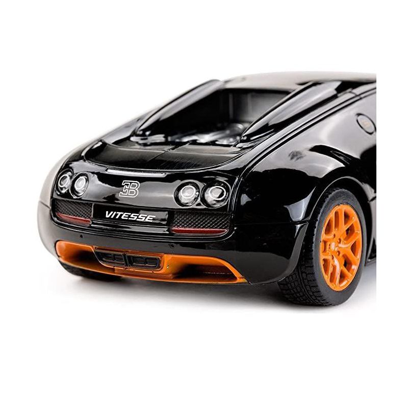 Link Ready! Set! play!1:24 Scale Radio Remote Control Bugatti Veyron Car Toy - Black/Orange, 3 of 8