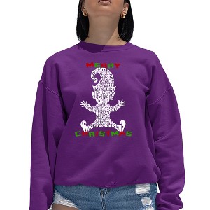 LA Pop Art Christmas Elf - Women's Word Art Crewneck Sweatshirt - 1 of 4
