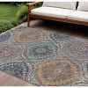 HomeRoots 10' X 14' Blue Copper And Gold Floral Washable Indoor Outdoor Area Rug - 2 of 4