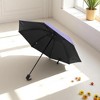 Unique Bargains Portable Umbrella 8-Rib Leaves Pattern Manual Sun Impact Cloth Vinyl 39.37"x27.17" 1 Pcs - 2 of 4