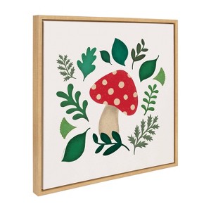 Kate & Laurel All Things Decor 22"x22" Sylvie Red Magic Mushrooms Framed Canvas Wall Art by Carey Copeland - 1 of 4