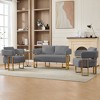 Okak Modern Teddy Fleece Upholstered Back Armchair with Gold Metal Frame,Leisure Reception Chair for Living Rooms,Relaxation Areas - 4 of 4