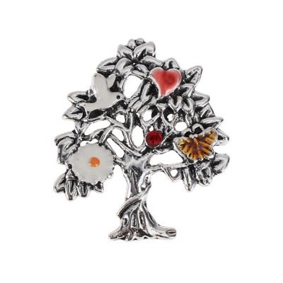 Unique Bargains Christmas Brooches HC0158 Alloy Dripping Wax Silver Tone 1.57"x1.69" 1 Pc