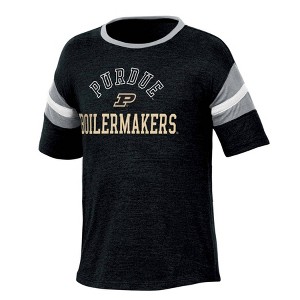 NCAA Purdue Boilermakers Girls' Short Sleeve Striped Shirt - 1 of 3