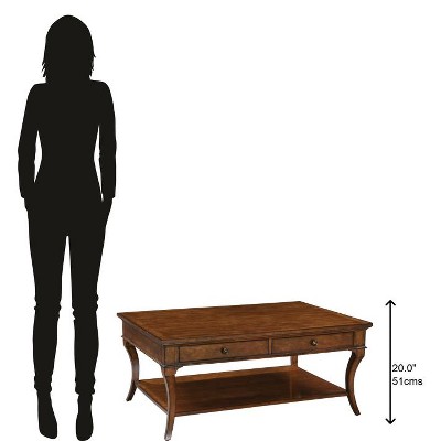 Rustic Brown Rectangular Wood Coffee Table with Storage