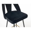 Velvet Bar Stools with Back Support and Footrest, Modern Upholstered Kitchen Island Chairs, Wide Wide Cushion Counter Stools for Bar Cafe, Set of 2 - 4 of 4