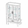 Display Cabinet With Glass Doors And Lights, Wine Cabinet Display Cabinet With Adjustable Glass Shelves - 4 of 4