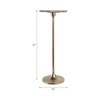 Elegant End Table, Side Table, or Small Night Stand for Room Decor - Slim Metal Drink Table with Marble Top and Trumpet Base - 4 of 4