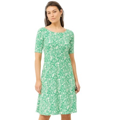 ellos Plus Size Short Sleeve Fit & Flare Knit Dress