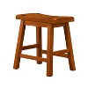 Inspire Q Set of 2 Danteh 18" Saddle Seat Backless Stools Oak/Brown: Modern Rectangle Accent Stools - 3 of 4