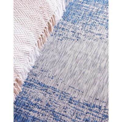Blue Abstract Washable Outdoor Area Rug 6' x 9'