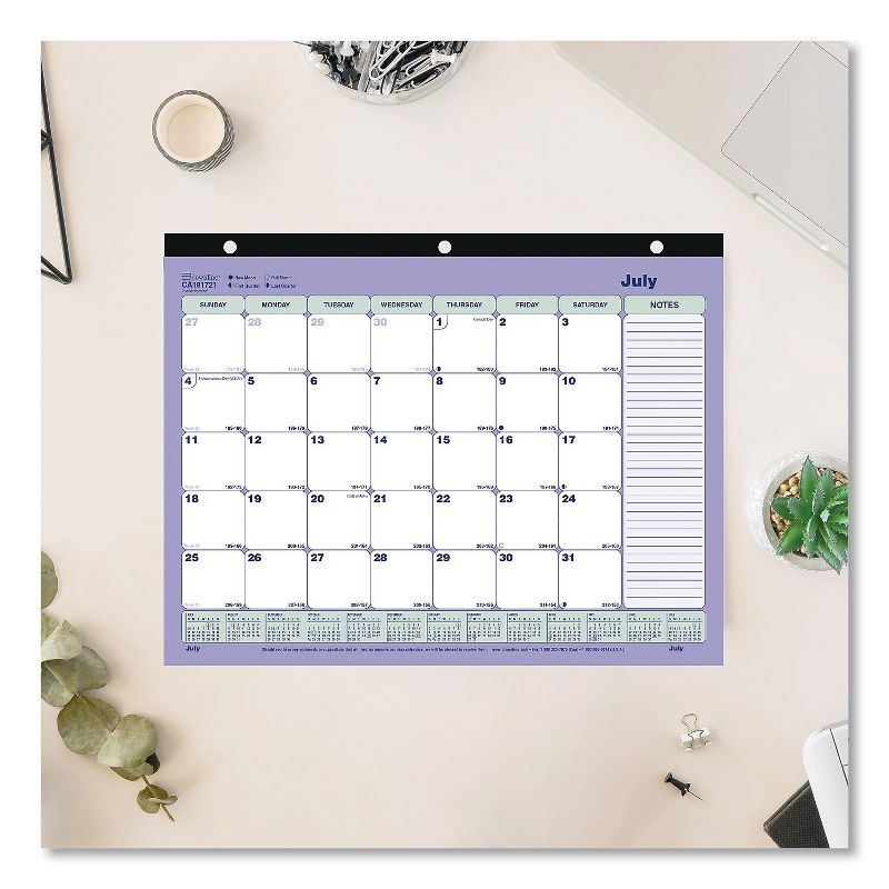 2023-2024 Brownline 11" x 8.5" Academic Monthly Desk Pad Calendar Blue/White (CA181721), 4 of 5
