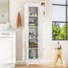 Tangkula Freestanding Bathroom Storage Cabinet Tall Narrow Storage Cabinet with 1 Adjustable Shelf 1 Drawer and 2 Doors Gray/Coffee/Black/White - 2 of 4