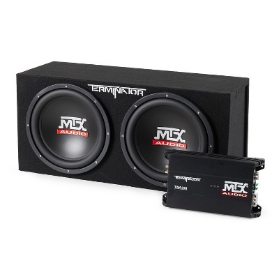 MTX TNP212D2 12-Inch 400-Watt RMS Dual Loaded 1200-Watt Car Subwoofer Enclosure Audio with Sub Box and 250-Watt Mono Block Amplifier