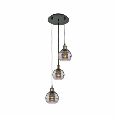 Rochester - 3 Light Cord Hung Multi Pendant In Industrial Style-24.38 Inches Tall and 12.38 Inches Wide