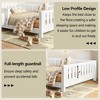 KWPZQEB Twin/Full Size Platform Bed, Montessori Floor Bed w/ Full Length Safety Guardrails & Bookshelf, Low Bed w/ Wood Slats for Girls and Boys - 4 of 4