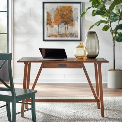 Boulder Trestle Desk Dark Oak - Buylateral