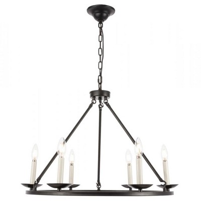 Elegant Lighting Maine 6 light Black chandelier