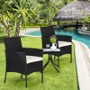 Tangkula Outdoor 4 PCS Rattan Dining Chair Patio Cushioned Arm Chair w/Zipper Black - 2 of 4