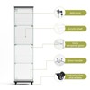 NicBex 4-Tier Glass Display Cabinet,Tempered Glass Showcase on Wheels with Acrylic Shelves & Lock,Storage Rack for Living Room,Bedroom - 4 of 4