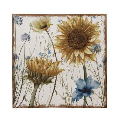 VIP Natural Fiber 30 in. Multicolor Frame Sunflower Wall Art