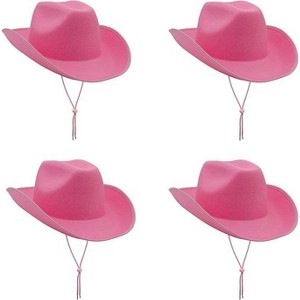 4E's Novelty Pink Kids Cowboy Hats –  4 pcs per pack – Pink Cowgirl Hat, Ideal Toddler Cowboy Hat, Baby Cowboy Hat, Mini Cowboy Hats, Youth Cowboy Hat - 1 of 4