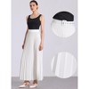 Allegra K Women's Flowy Pleated Elastic High Waist with Belt A-line Skirt - 2 of 4