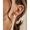Pearl Earrings: 14k Gold-plated Cubic Zirconia Accented Pearl Drop Dangle Wedding Engagement Earrings For Women Bridal Bridesmaid - 3 of 4