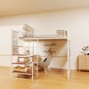 Okak Full Size Loft Bed with Safety Guardrail, Bunk Bed with Desk, Ladders and Storage Shelves, Twin Bed for Kids and Adults - 3 of 4