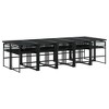 vidaXL Patio Dining Set with Cushions Outdoor Table and Chair Black Poly Rattan - 3 of 4