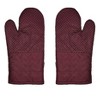 Home Mart Goods Burgundy Heat Resistant Thick Soft Quilted Lining Kitchen Oven Glove Mitts With Silicone Treatment - 2 of 4