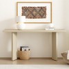 HDZNVF Stylish Console Table with Pine Veneer and Geometric Legs, Beige - 2 of 4