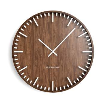 Union & Scale Essentials Wall Clock Wood 16" UN57811