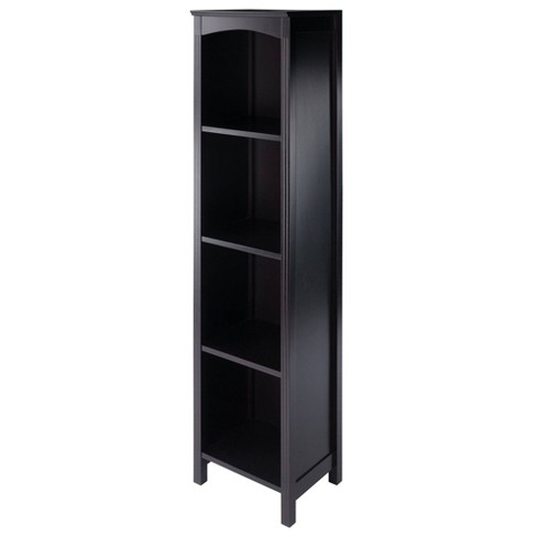 5 Tier Bookshelf with Drawer, Tall Narrow Bookcase with Shelves