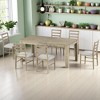 7-Piece Extendable Dining Set with 2 Drawers, Solid Wood Table and 6 Upholstered Chairs – Expandable for Family Meals, for Kitchen & Dining Room - 2 of 4