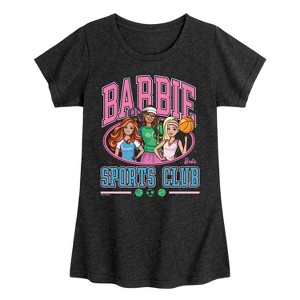 Girls' - Barbie - Barbie Sports Club Fitted Short Sleeve Graphic T-Shirt - 1 of 4