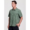 Avalanche Men's Palm Print Button Up Collared Shirt for Casual Wear, Hiking, Vacation Top - 4 of 4