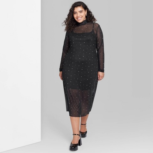 Women's Long Sleeve Rib Knit Midi Dress - Wild Fable™ : Target