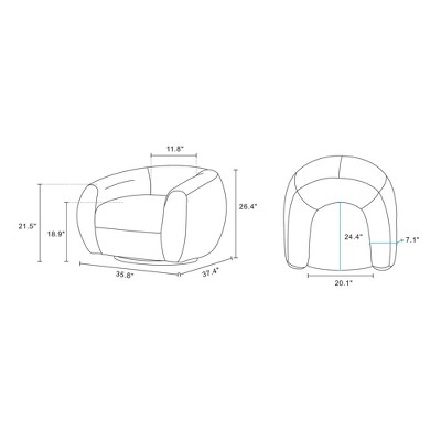 Olive Green Chenille Upholstered Accent Chair with Wood Base
