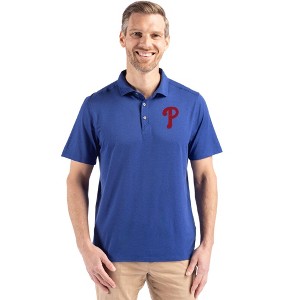 Philadelphia Phillies Cutter & Buck Coastline Epic Comfort Recycled Mens Polo - 1 of 1