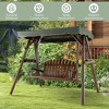 Costway 2 Person Wooden Garden Swing Bench Chair w/ Adjustable Canopy for Garden Porch - 4 of 4