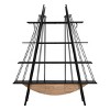 Sailboat-Inspired Bookshelf,4-Tier Open Storage Shelf with Drawer, Wooden & Metal Freestanding Bookcase for Living Room,Office & Home-Tanpinhause - 3 of 4