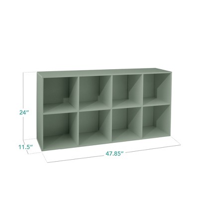 Sage Green Laminated 8-Cube Storage Organizer for Toys and Decor