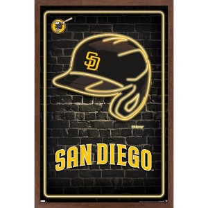Trends International MLB San Diego Padres - Neon Helmet 23 Framed Wall Poster Prints - 1 of 4