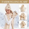 ZUPPAD Womens Long Scarf Gloves and Hat Set Cold Weather Hat Scarf Glove Set for Women Winter Beanie Hats with Pom Pom Hat and Glove Sets - 4 of 4