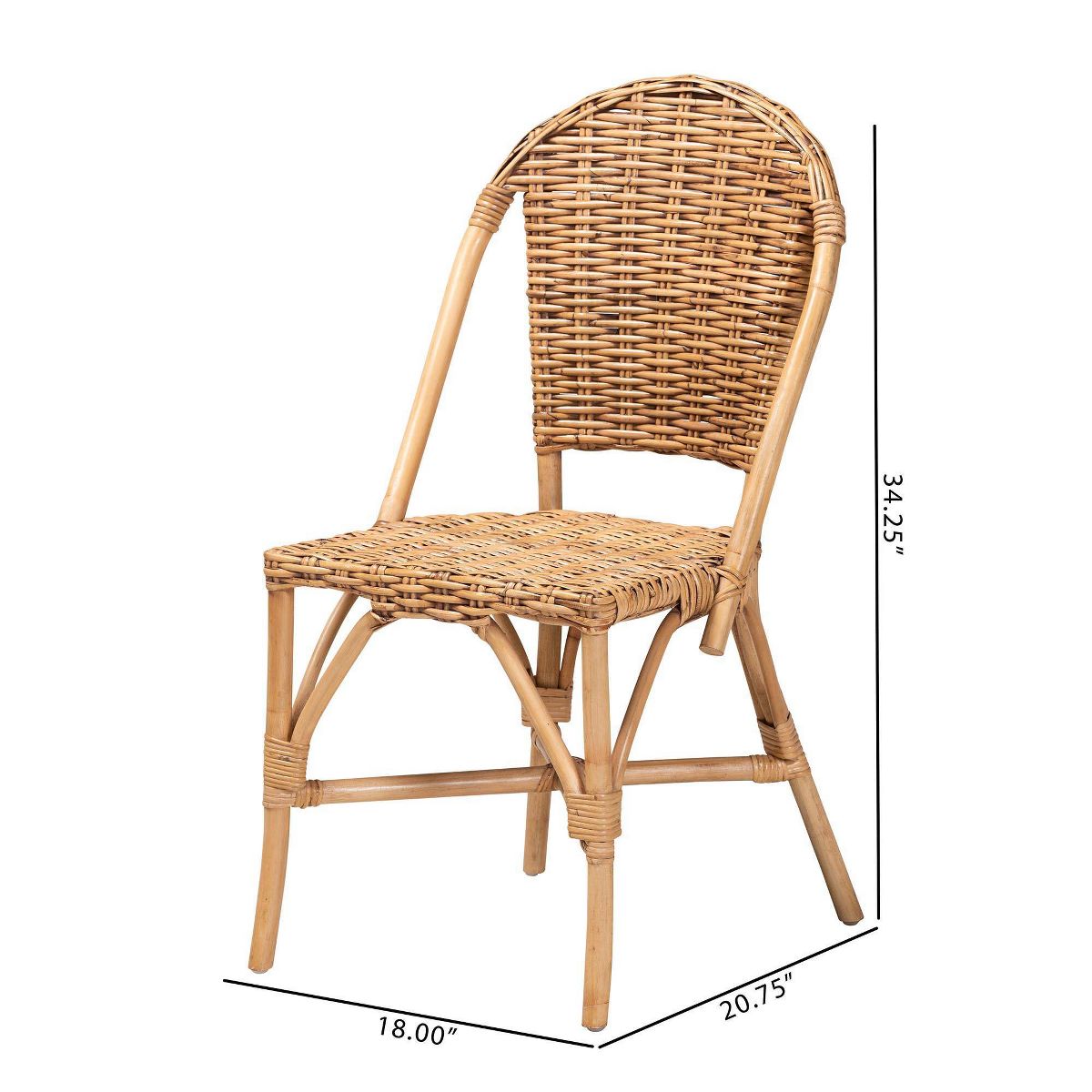 Neola Natural Rattan Dining Chair Set Brown - bali & pari: Handcrafted, No Assembly Required - thumbnail 10
