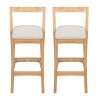 39.6" Set of 2 Indoor Barstools, Rubberwood Frame, Thick Upholstery, Trapezoidal Structure, Simple & Stylish-- Frevyn - 4 of 4
