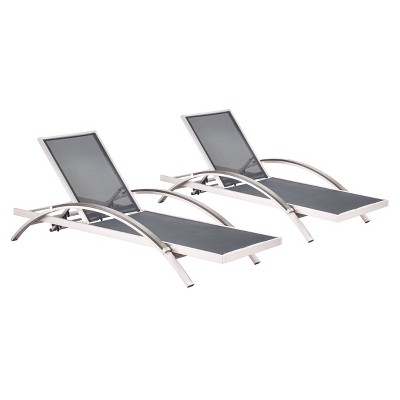 Marbella 2pk Chaise Lounges - Silver - ZM Home