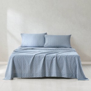 Lush Décor Queen 4pc Freesia Cotton Sheet Set Blue - 1 of 4